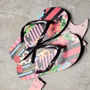 Juicy couture solo flip flop sandals size 6